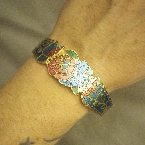 Cloisonne Jewelry - Cloisonne Butterflies And Flowers , EUC